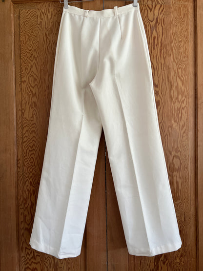 White Pleated Grandpa Pants