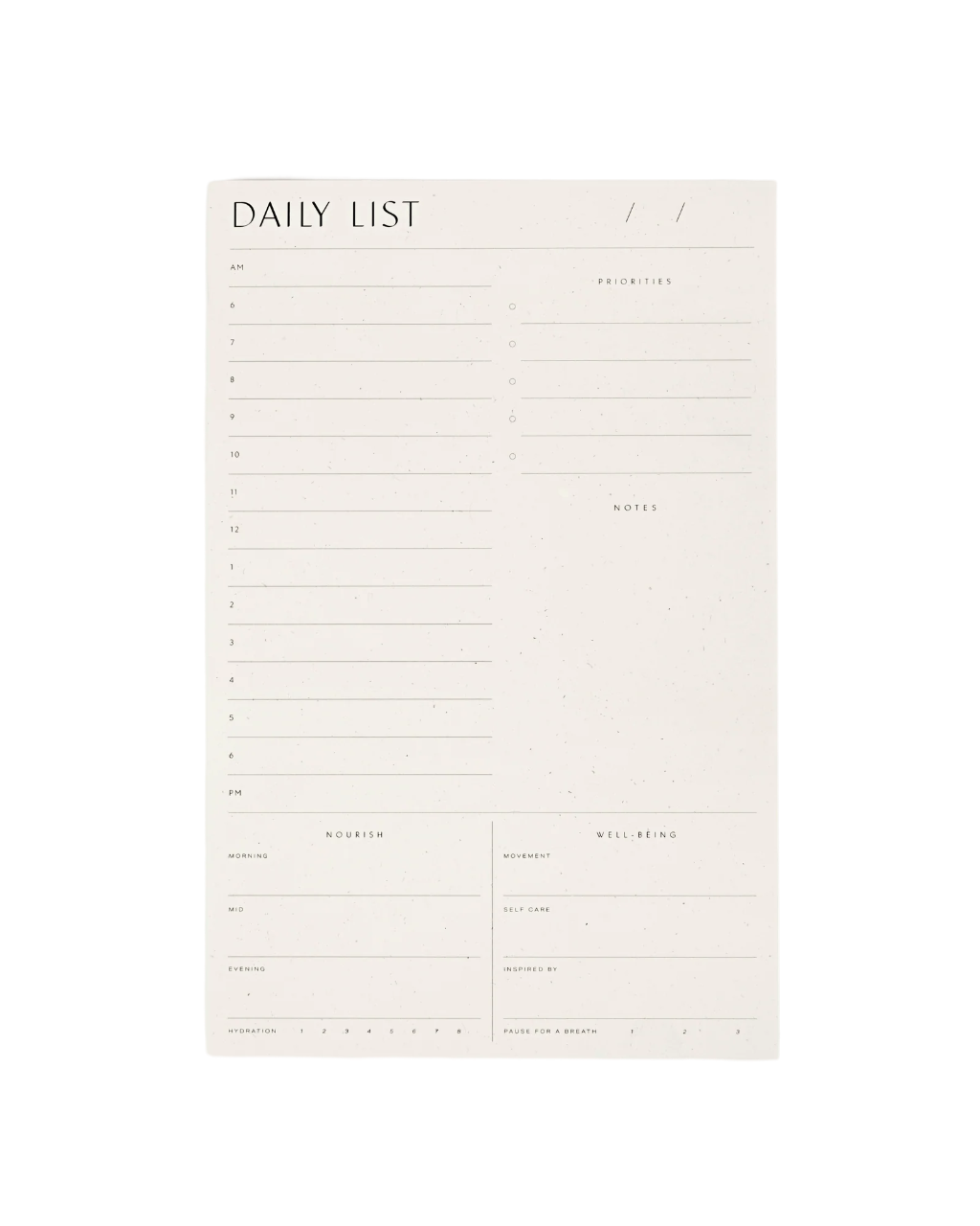 Daily list pad