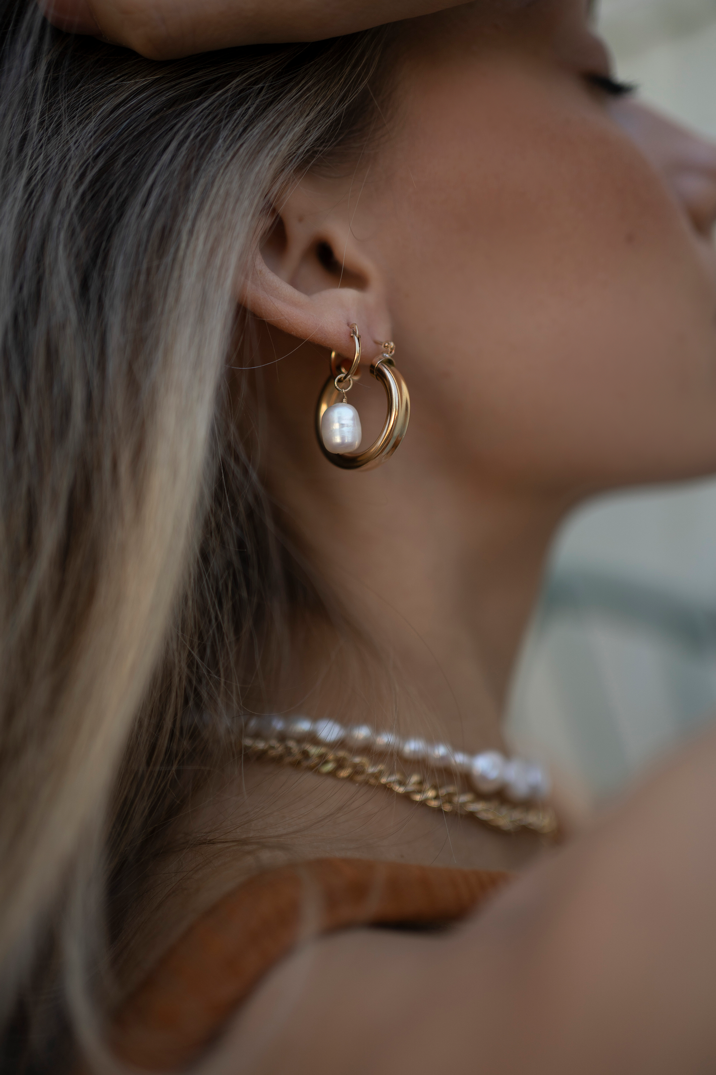 Gold Filled Alina Pearl Hoops